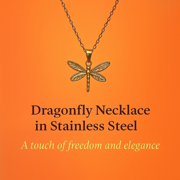 Jewelry - Dragonfly Necklace in Stainless Steel- A Touch Of Freedom and Elegance